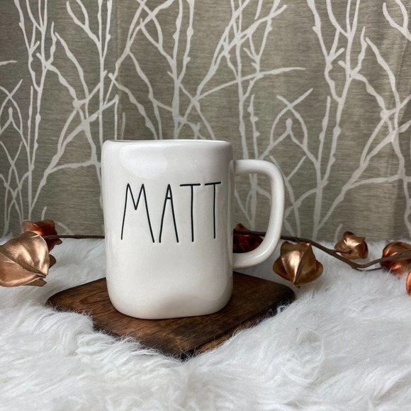 RAE DUNN FARMHOUSE HOME DECOR CERAMIC MATT MATTHEW COFFEE TEA KITCHEN NEW HTF RD - Picture 3 of 4